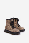 Insulated girls boots in leopard print beige Nelanna