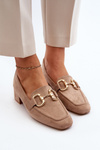Low Heel Court Shoes with Ornament Beige Dolvira