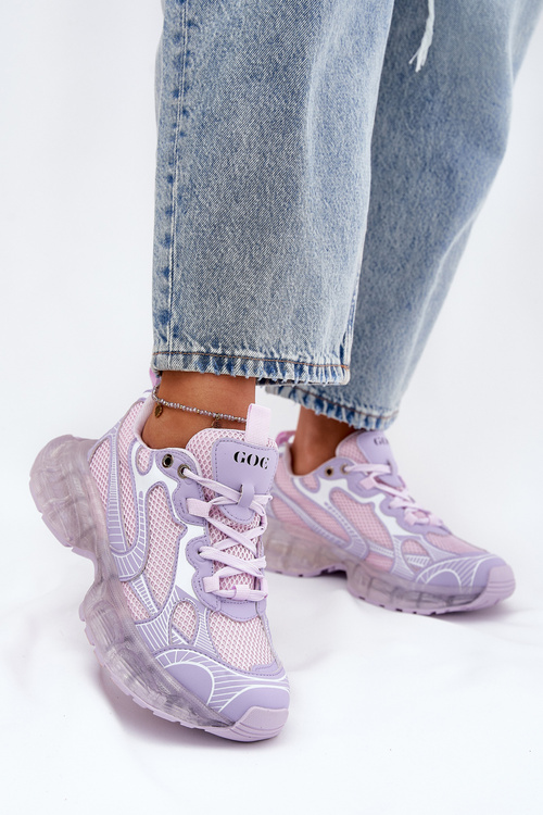 Women's Leather Sneakers GOE RR2N4081 Purple