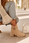 Suede Boots with Buckle Beige Neste