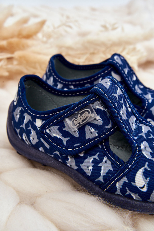 Półbuty Papcie Dziecięce Rekiny Granatowe Befado 010X032