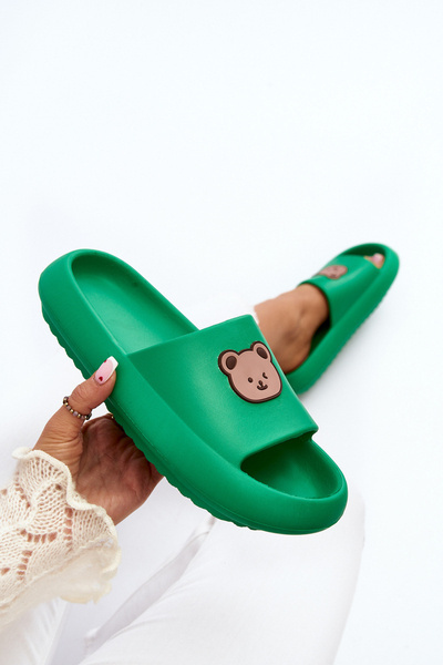 Light Women's Foam Flip-Flops with Bear Green Lia