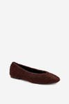Ladies Ballet Flats With Sheepskin Chocolate Zimira