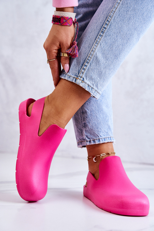 Fashionable Rubber Clogs Fuchsia Meriko