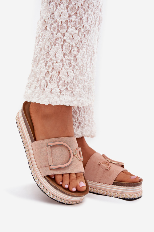 Women's Platform Sandals With Decoration Pink Daphira