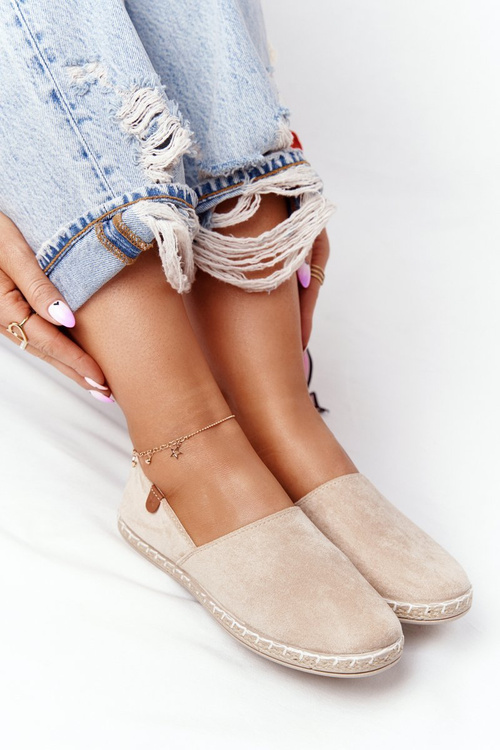 Women's Velvet Espadrilles Beige Vulcano