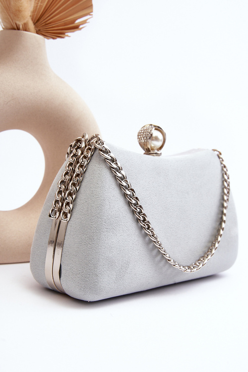 Torebka Kopertówka Wizytowa Szara Nadrei MD2353