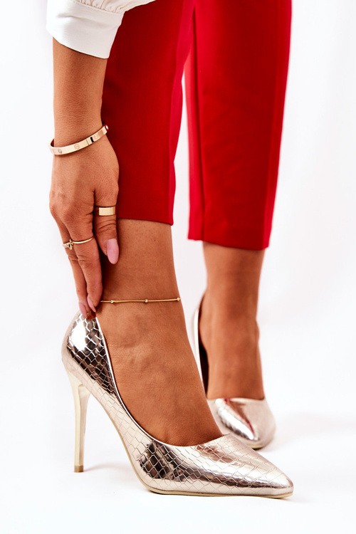 Szpilki Wężowy Wzór Złote Tissoria