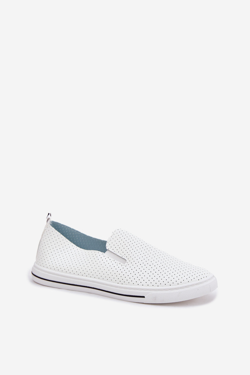 Slip On Eco Leather Women's Sneakers Sneakers With Text White Zalinne