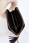 Large Quilted Wallet With Stripe Black Jeffrey