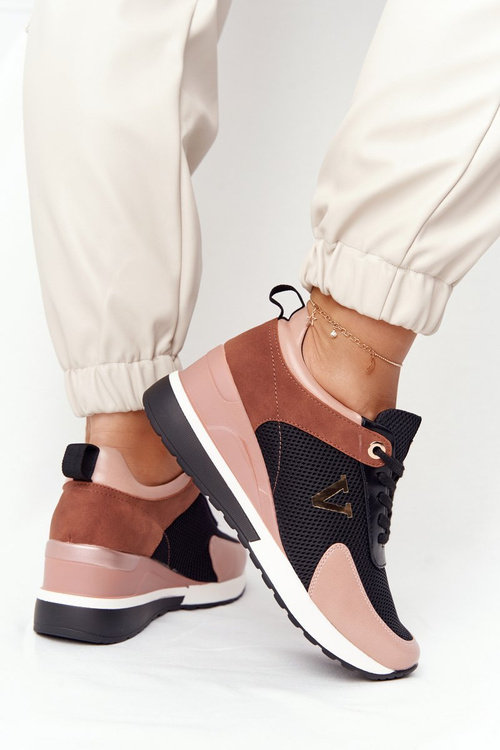 Wedge Sneakers Vinceza 10590 Black-Pink
