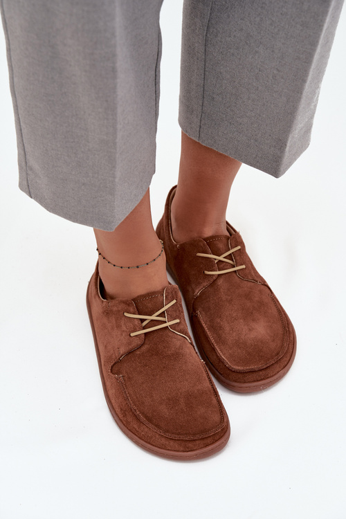Women's Barefoot Style Shoes Made of Natural Suede Zazoo 327 Brown