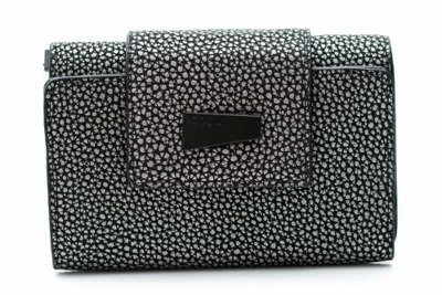 Damski Srebrno Czarny Portfel Nobo