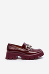 Women's Patent Loafers with Decoration Burgundy Arsaba