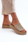 Women's Platform Slides Sergio Leone SK083H Beige
