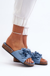 Women's Blue Suede Cork Platform Sandals Jaihini