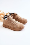 Children's High-top Sneakers With A Zipper Beige Boone 