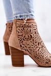 Openwork Boots On A Post Beige Brittany