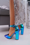 Women's Iridescent Blue Magnetic Stiletto pumps