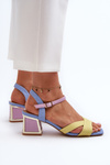 Pastel Women's Sandals with Heels D&A CR482 Yellow