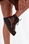 Leather Boots on a Thick Platform Maciejka 06309-32 Metallic Brown