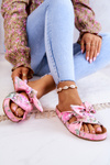 Classic Slippers With Flowers Big Star JJ274702 Pink