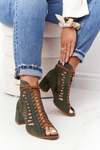 Suede Openwork Boots Maciejka Green 04040-09