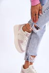 Buty Sportowe Damskie Wysokia Platforma Jasnobeżowe Bexley