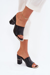 Elegant women's sandals on a heel black Raiza