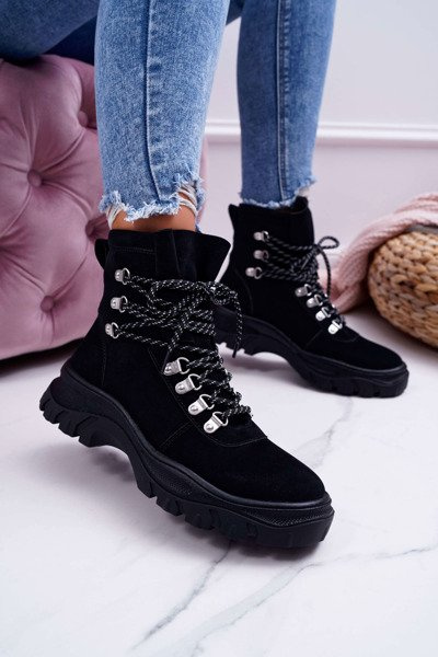 Women's Trapper Boots Sergio Leone Black TR729