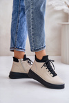 Buty Sportowe Na Platformie Skóra Naturalna Lekkie Beżowe Artiker 55C0554