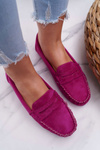 Women's Fuchsia Suede Moccasins Bolero