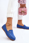 Mokasyny Damskie Zamsz Ozdoba Niebieskie Leah