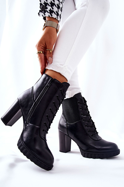 Boots On High Heel Black Joyte