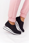 Openwork Wedge Slip-On Sneakers Black Sophia