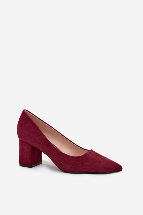 Women's Pumps with Pointed Toes on Block Heel Bordeaux Pavira