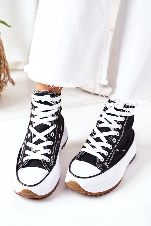 High Sneakers On A Platform Black Electric Love