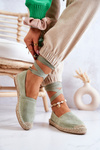Tied Suede Espadrilles Green Ismanne