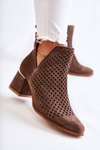 Suede Openwork boots Lewski Shoes 3165 Brown