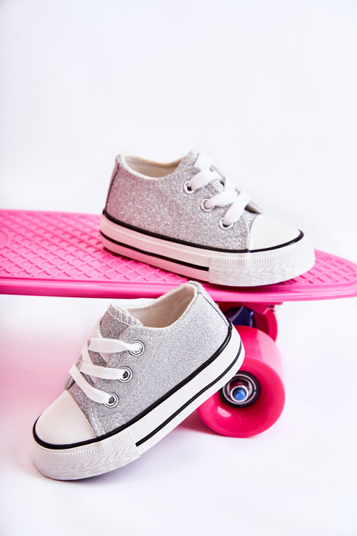 Trampki Dziecięce Wiązane Różowe Złoto Wella