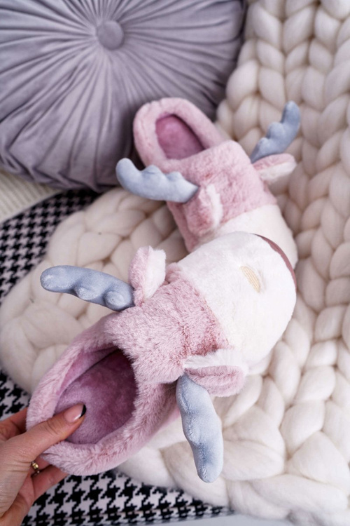 Women's Tootsie Fleece Reindeer Pink Deff