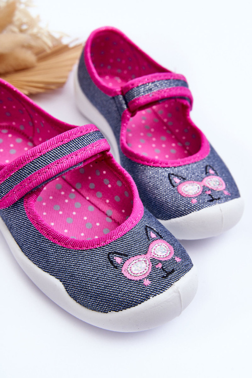 Children's Ballet Slippers Shiny Befado 114X422 Navy-Pink