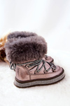 Children's Snowboots with Fur Grey-Brown Grandis