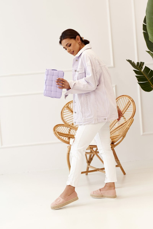 Damskie Espadryle Na Słomkowej Platformie Różowe Febi