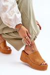 Klapki Damskie Masywna Platforma Camel Martina HD055-181