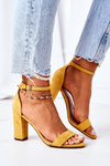 Suede High Heel Sandals Yellow Florence