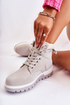 Leather Booties On The Platform Grey Ressa