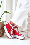 High Sneakers On A Platform Red Electric Love