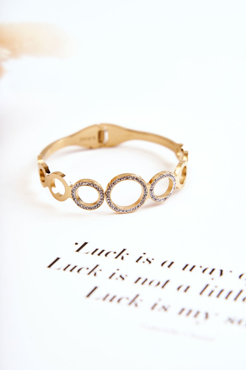 Damska Bransoleta Stalowa Z Cyrkoniami Złoto Faith