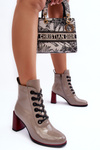 Lace-up Heeled Boots SBarski MR870-15 Dark Beige